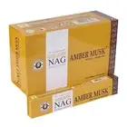 Golden Nag Amber Musk Masala Incense Sticks 12 Pack 15g Each Packs 180 Contains
