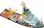 1:250 Unassembled Boat Paper Model for Germany Mellum Coast Guard Pollution Monitoring Ship Miniature for Collection