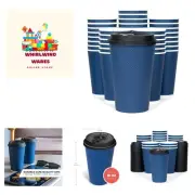 To Go Coffee Cups With Lids - 16 oz Disposable Coffee Cup With Lid 60 Set. La...