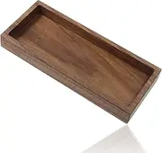 aufodara Solid Wooden Tray Pencil Pen Case Holder Desk Accessory Storage Box Organiser for Office, Home, School, 19.1 x 8.2 x 2.2 cm (Walnut)