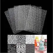 ZQWE 6PCS Texture Mat Stencil Molds Biscuit Cake Mold Floral Texture Fondant Transparent Printing Mould Baking Cake Decoration