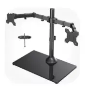 Huanua Double Dual Monitor Desk Free Standing Holds 2 Screens Height Adjustable