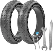 FKAUPUZTY 8.5 Inch Solid Rubber Tire Fit For Xiaomi M365/Pro Kick Scooter Front/Rear Tyre Shock Absorption Honeycomb Replacement Accessories(2pc with tools)