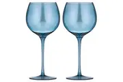 2pc Tempa Verity Gin Tonic Drinking Crystal Glass Home Barware Set Sapphire