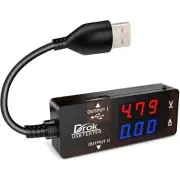 USB Tester, USB-A 2.0 Digital Multimeter Dual USB Output Ports PD QC 3.0 Colo...
