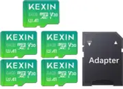 Micro SD Card 64 GB Pack of 5 Memory Cards Micro SD with SD Adapter, up to 90 Mb