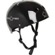 Pro-Tec Helmet Classic Skate Gloss Black Skateboard Protec Lid