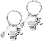 [Generic] 2pcs Cleaning Fairy Keyring Stylish Broom Keychain Pendant for Bags Elegant Decor Lightweight Compact Accessory for Housekeeping Home Cleaning Unique Key Decoration