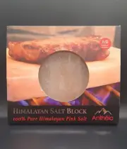 Anthéla Himalayan Salt Circle Block Plate Slab for Cooking Grilling Seasoning