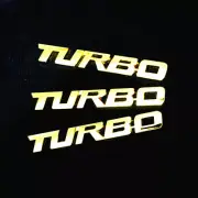 3x Golden Chrome TURBO Metal Decal Emblem Sticker Badge 3D Limited Motors Car GT (for: Renault)