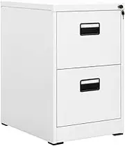 Modern Office Cabinet with 2 Drawers, Lockable/Keys, Storage Drawer Chest, File Cabinet for Storing Files and Other Office Supplies, 46 x 62 x 72.5 cm, Steel