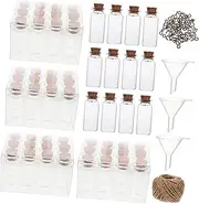 GOOHOCHY 1Set Transparent Corked Wishing Bottles Drift Bottles with Cork Stoppers Funnels Eye Pins for DIY Messages Essential Oils and
