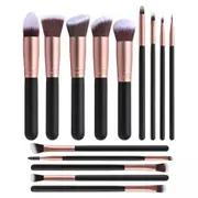 Catzon 14 Pcs Makeup Bruches Synthetic Foundation Powder Concealers Eye Shadows Makeup Brush Set - Bronze