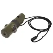 Survival Outdoor LED Light Thermometer Multi-function Compass Whistle 7 in 1