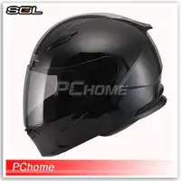 在飛比找PChome24h購物優惠-【SOL SF2M SF-2M 素色 黑 全罩式安全帽 】輕