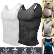 Men Body Shaper Slimming Underwear Belly Compression Vest Singlet Dad Bod Tops