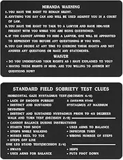 TGCNQ Miranda Warning Card - Miranda Rights Card Metal - Engraved Standard Field Sobriety Test Clues for Law Enforcement Officers