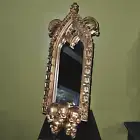 CHRISTIAN SIRIANO Halloween Gold Gothic Mirror With Skulls NIB