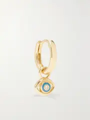 [Alison Lou] Alison Lou - Pear Cocktail 14-karat Gold, Topaz And Enamel Single Hoop Earring - One size One size Gold