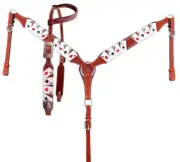 One Ear Horse Riding Headstall and Breast collar Set "Four of A Kind"