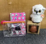 Owl Themed Gift Set W/ Notebook, Plush, Traveling Case & Soap on a Rope