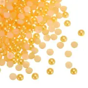 300pcs Flatback Pearls 6mm ABS Plastic Half Round Dome Pearls, Gold Yellow