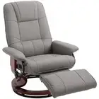 HOMCOM Recliner Extendable Footrest Ergonomic Faux Leather Standard (No Motion)
