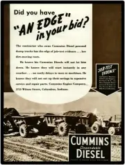 Cummins Diesel Engines New Metal Sign: Shown in Euclids on Fresno Dam Project