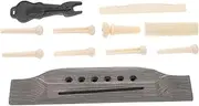 Yardwe 1 Set Acoustic Guitar Bridge Pins Set with Solid Bridge Nut and Saddle Puller Complete Replacement Parts for Guitar Repair and Maintenance for Easy Setup