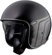 Premier Vintage BTR 9, open face helmet , color: Black/Grey , size: XS