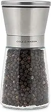 Cole & Mason Sunderland 5.5" Pepper Mill Set for Black Peppercorns - Aesthetic Pepper Mills - Kitchen & Home Essentials - Refillable Pepper Mill Grinder - Glass Spice Mills