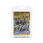 Zenith 8 - 10 x 50mm Galvanised Countersunk Rib Head Timber Screws - 50 Pack