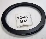 72-62mm Step-Down Lens Filter Converter Adapter Ring 72mm-62mm Metal E72 to E62