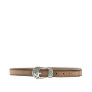 [GIANNIFRANCO BELTS] GIANNIFRANCO BELTS Suede leather belt with embellished buckle Man 85 85 Grey