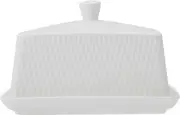 2xMaxwell & Williams White Basics 16cm Porcelain Butter Dish Container Cover