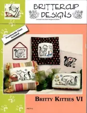 NEW Brittercup Designs Britty Kitties VI Cross Stitch Leaflet 4 Designs