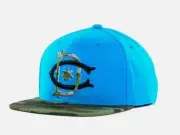 DC Shoes Sublet Mens Cyan Blue Camo 210 Fitted Flexfit Wool Blend Hat Cap NWT