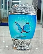Divine Deer Cremation Urns for Human Ashes Large Butterfly & Fish Cremation Urns for Adults Keepsakes Urn Urns for Humans & Burial Urns for Ashes (Sky-Blue)