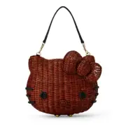 Sanrio Hello Kitty Rattan Bag Brown Shoulder Accommode From Japan NEW