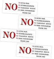 NOLITOY 4pcs No Junk Mail Decals High Visibility Mailbox Stickers Prevent Misplaced Mail Advertising Handouts for Business Use Easy to Apply Mailbox Decorative Labels