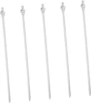 DECOMELODY 5pcs Skewer for Grill Grilled Barbecue Skewers Bulk Kebabs Essential Grilling Tool Outdoor Barbecue Stick Roasting Kabobs Charcuterie Skewers Barbeque Sticks Silver Stainless Steel