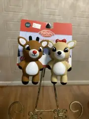 Rudolph & Clarice Set Of 2 Squeaky dog toys NEW 6”