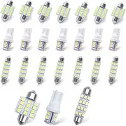 QUICTO 24pcs Car Led Bulb, Auto Accessories Used for Car Interior Lights, Indoor Map Dome Lights, Trunk Lights, License Lights, Etc. Parts Replacement (White)