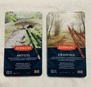 Derwent Colour Pencils x2 ARTIST & DRAWING 12pc - Brand New