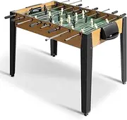 Costway Foosball Table with 2 Balls & A Point Counter, Professional Foosball Table w/Height-Adjustable Feet and Seamless Raised Playing Field Blankets, Table Football for Adults and Children