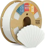 OVERTURE Matte PLA Filament 1.75mm,PLA Matte Filament 1.75mm,1kg Spool (2.2lbs),Dimensional Accuracy +/-0.03mm, Fit Most FDM Printer(Matte White)