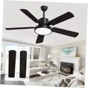 Ceiling Fans with Light and Remote,52 inch Outdoor Ceiling Fans for Black