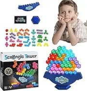Tower Balance Toy, Fun Stacking Game Set, Educational Learning Blocks, Colorful Family Party Game (200g, ABS) for Kids & Adults, Game Night Activities