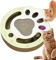 Xasbseulk Cat Scratcher | Scratching Board for Cats - Interactive Sturdy Funny Multi Functional Feather Ball Toy for Indoor Kitten Sofa Floor Home Play Time