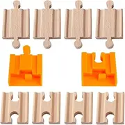 Orbrium Toys Male-Male Female-Female Wooden Train Track Adapters Fits Thomas Brio Chuggington Pack of 8